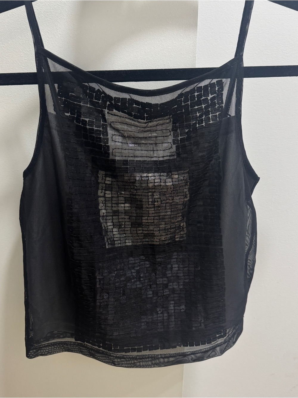 Black Sheer Sequin Crop Top